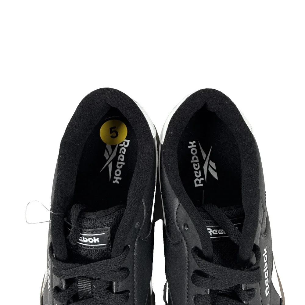 New Reebok Black/White Lace Up Low Top Athletic Sneaker Big Kids Size 5K NWOB